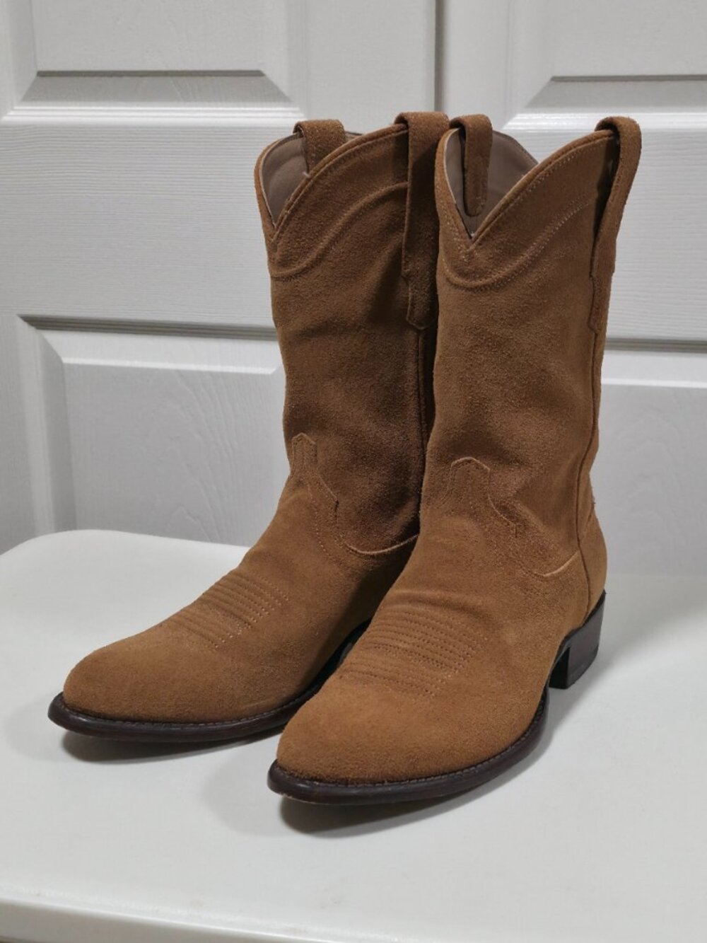 Tecovas Boots Mens 8D Brown Suede The Johnny Western Boots